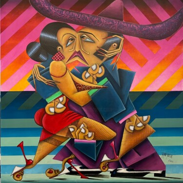 Painting titled "Tequila tango" by Robert Jadczak (R.ROB  Jadczak), Original Artwork, Oil