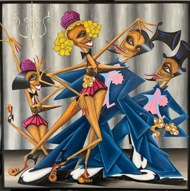 Картина под названием "Kabaret starszych p…" - Robert Jadczak (R.ROB  Jadczak), Подлинное произведение искусства, Масло