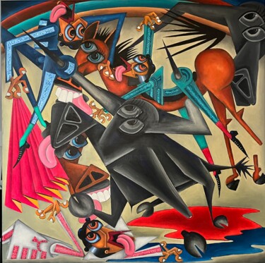 Картина под названием "RONDA-PLAZA DE TOROS" - Robert Jadczak (R.ROB  Jadczak), Подлинное произведение искусства, Масло