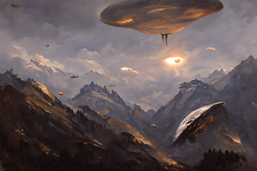 Digital Arts titled "UFO" by Robert Kouba, Original Artwork, AI generated image