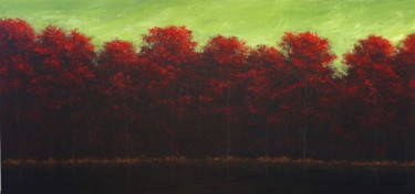 Painting titled "Red Forest Green Su…" by Robert Kwon, Original Artwork