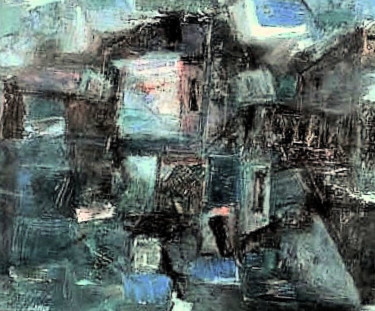 Colagens intitulada "La cité de la joie2" por Robert Labor, Obras de arte originais, Óleo