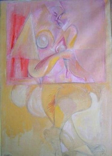 Картина под названием "Femme1" - Robert Labor, Подлинное произведение искусства, Масло