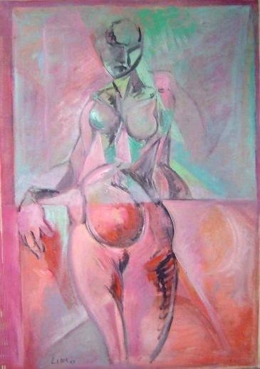 Pittura intitolato "Femme 3" da Robert Labor, Opera d'arte originale, Olio