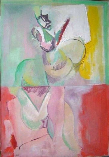 Peinture intitulée "femme 4" par Robert Labor, Œuvre d'art originale, Huile