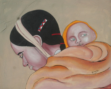 Peinture intitulée "image-au-feminin-19…" par Roberto Lamaille, Œuvre d'art originale