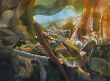 Painting titled "Ruinas" by Robert Magee, Original Artwork, Watercolor