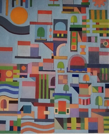 Картина под названием "paysages multiples" - Robert Marion, Подлинное произведение искусства, Масло