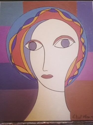 Картина под названием "jeune fille" - Robert Marion, Подлинное произведение искусства, Масло Установлен на Деревянная рама д…