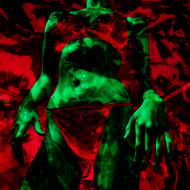 Digitale Kunst mit dem Titel "BODYART Greenred" von Robert Michalak, Original-Kunstwerk, Digitale Fotografie