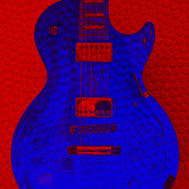 Artes digitais intitulada "BODYART Blue Guitar" por Robert Michalak, Obras de arte originais, Fotografia digital