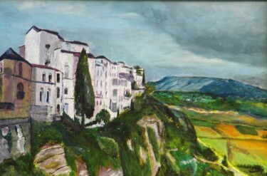 Malerei mit dem Titel "Paysage andalou" von Robert Rosenfeld, Original-Kunstwerk, Acryl