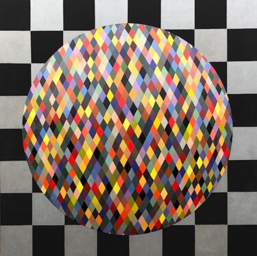 Painting titled "Diamond chess board" by Robert Van Den Herik, Original Artwork, Acrylic