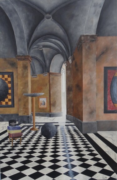 Malerei mit dem Titel "Sacral museum." von Robert Van Den Herik, Original-Kunstwerk, Acryl