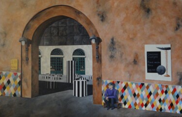 Schilderij getiteld "Courteous Courtyard" door Robert Van Den Herik, Origineel Kunstwerk, Acryl