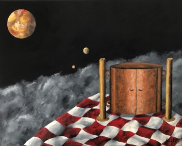 Peinture intitulée "Spacetrip on a flyi…" par Robert Van Den Herik, Œuvre d'art originale, Acrylique