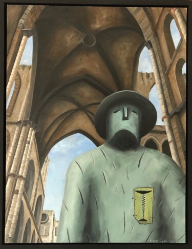 Картина под названием "Escape to the abbey." - Robert Van Den Herik, Подлинное произведение искусства, Масло Установлен на Д…