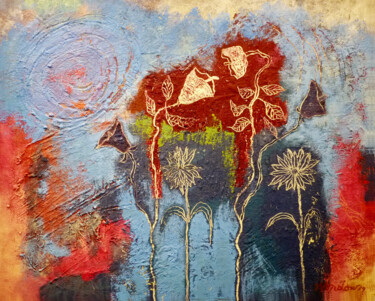 Schilderij getiteld "garden" door Robert Winslow, Origineel Kunstwerk, Olie