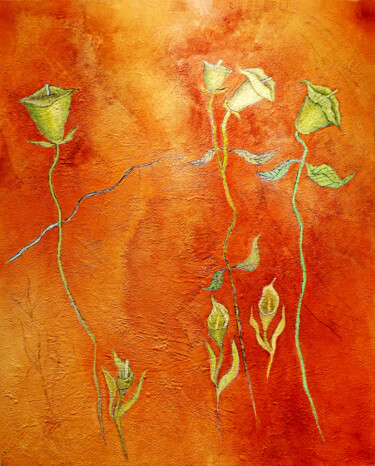 제목이 "green stems"인 미술작품 Robert Winslow로, 원작, 기름