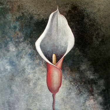 Peinture intitulée "red lilly" par Robert Winslow, Œuvre d'art originale, Huile