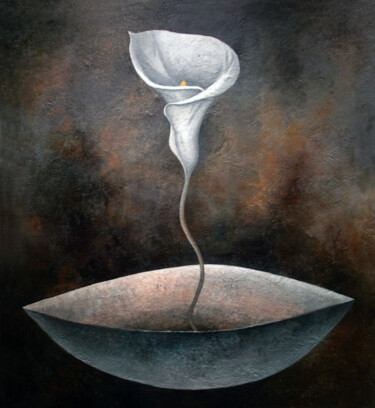Картина под названием "lily bowl" - Robert Winslow, Подлинное произведение искусства, Масло