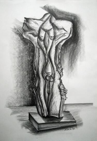 Disegno intitolato "figure (he)" da Robert Winslow, Opera d'arte originale, Grafite