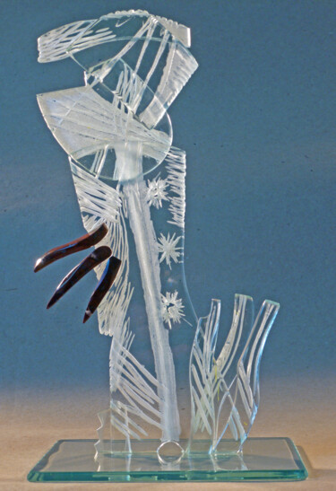 Скульптура под названием "maquette in glass" - Robert Winslow, Подлинное произведение искусства, Стекло