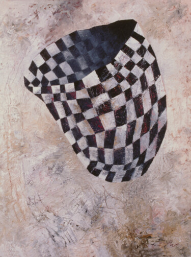 Painting titled "Checkered Vessel" by Robert Winslow, Original Artwork, Oil