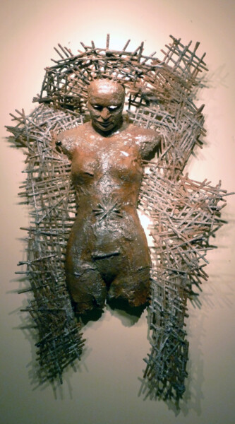 Skulptur mit dem Titel "etheric self" von Robert Winslow, Original-Kunstwerk, Holz