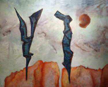 Картина под названием "crossing the Galien…" - Robert Winslow, Подлинное произведение искусства, Масло