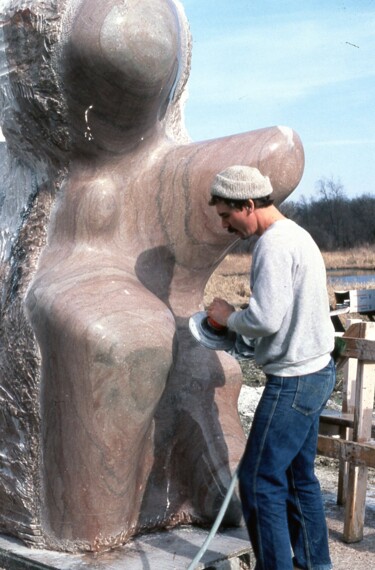 Sculpture titled "working" by Robert Winslow, Original Artwork, Stone