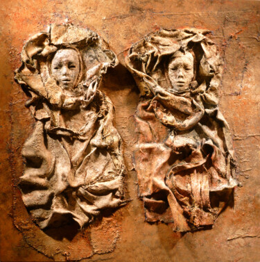 Skulptur mit dem Titel "Two or More" von Robert Winslow, Original-Kunstwerk, Holz