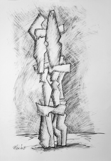 Dibujo titulada "glsfrm2" por Robert Winslow, Obra de arte original, Grafito