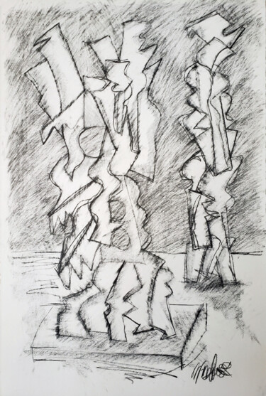 Disegno intitolato "study/sculpture" da Robert Winslow, Opera d'arte originale, Grafite