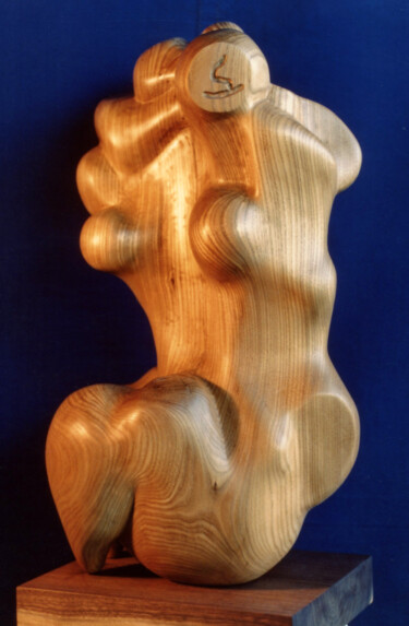 Sculpture titled "Seated Figure" by Robert Winslow, Original Artwork, Wood