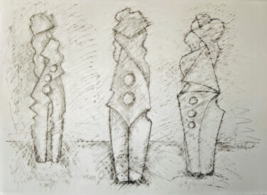 Zeichnungen mit dem Titel "giants st3" von Robert Winslow, Original-Kunstwerk, Graphit