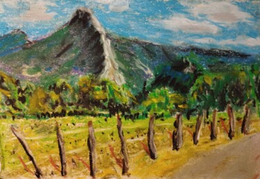 Malerei mit dem Titel "La Baume" von Robert Wundele, Original-Kunstwerk, Pastell