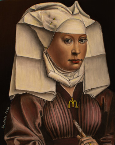 Peinture intitulée "MacDo Lady" par Robert Wundele, Œuvre d'art originale, Pastel