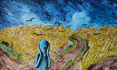 Peinture intitulée "Van Gogh et Munch,…" par Robert Wundele, Œuvre d'art originale, Acrylique Monté sur Châssis en bois