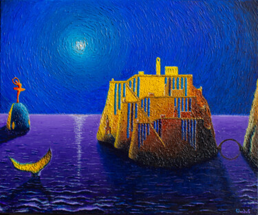 Картина под названием "La citadelle de Sis…" - Robert Wundele, Подлинное произведение искусства, Акрил Установлен на Деревян…