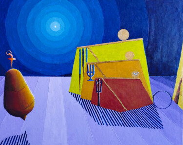 Pintura titulada "Sisteron au clair d…" por Robert Wundele, Obra de arte original, Acrílico Montado en Bastidor de camilla d…