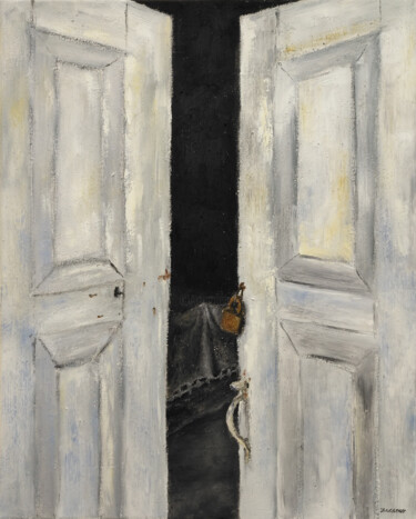Ζωγραφική με τίτλο "L'invitation" από Robert Zaccour, Αυθεντικά έργα τέχνης, Λάδι Τοποθετήθηκε στο Ξύλινο φορείο σκελετό