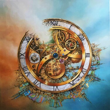 Painting titled "MYSTERY OF TIME" by Robert Zietara, Original Artwork, Oil