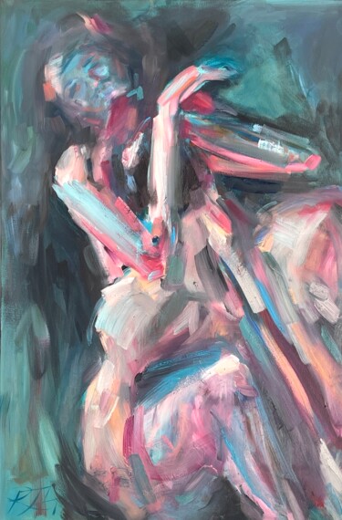 Картина под названием "Entwined" - Roberta Heslop, Подлинное произведение искусства, Масло Установлен на Деревянная рама для…