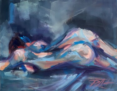 Картина под названием "Resting" - Roberta Heslop, Подлинное произведение искусства, Масло Установлен на Деревянная рама для…