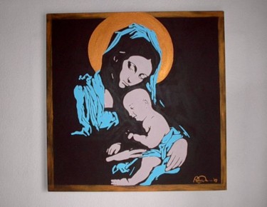 Pittura intitolato "madonna con bambino" da Roberta Pagani, Opera d'arte originale