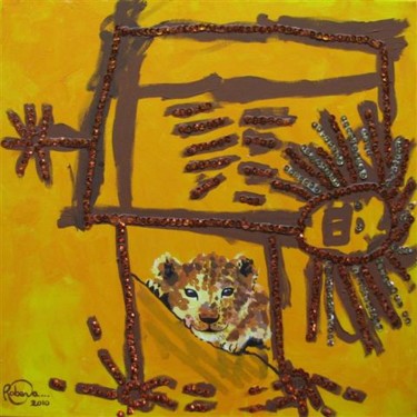 Peinture intitulée "leone" par Roberta Pagani, Œuvre d'art originale