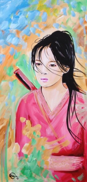 Painting titled "Onna-bugeisha - La…" by Roberta Pagani, Original Artwork
