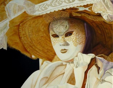 Painting titled "Chapeau de paille e…" by Christian Robert, Original Artwork, Oil