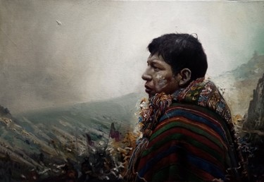 Painting titled "kutimushaspa(de ret…" by Roberth Singona (El chincherino), Original Artwork, Oil